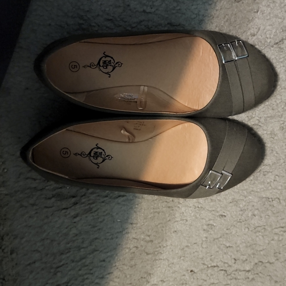 Green slip on shoes